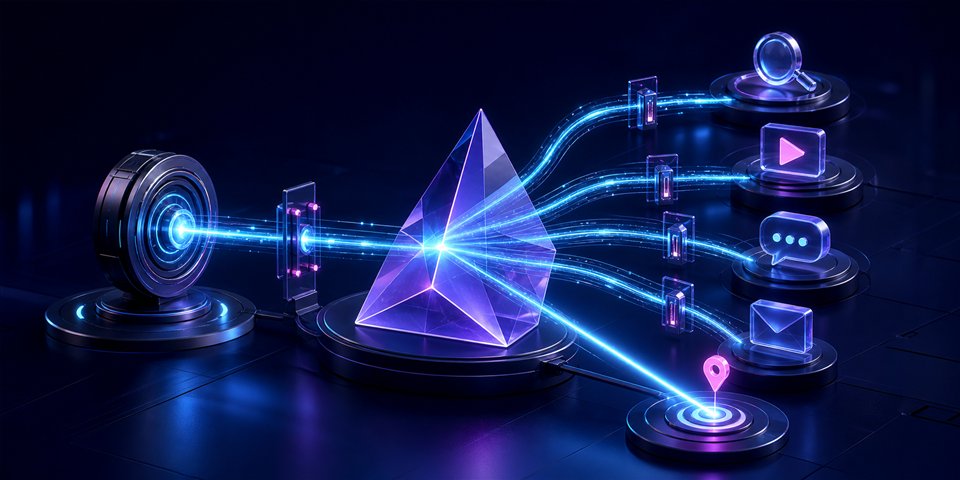 Paid media campaign signal divided through controlled allocation paths into channel nodes