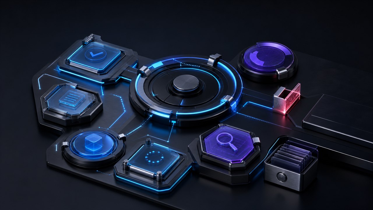 Modular marketing operating system connecting priorities, production, launch checks, evidence, and review