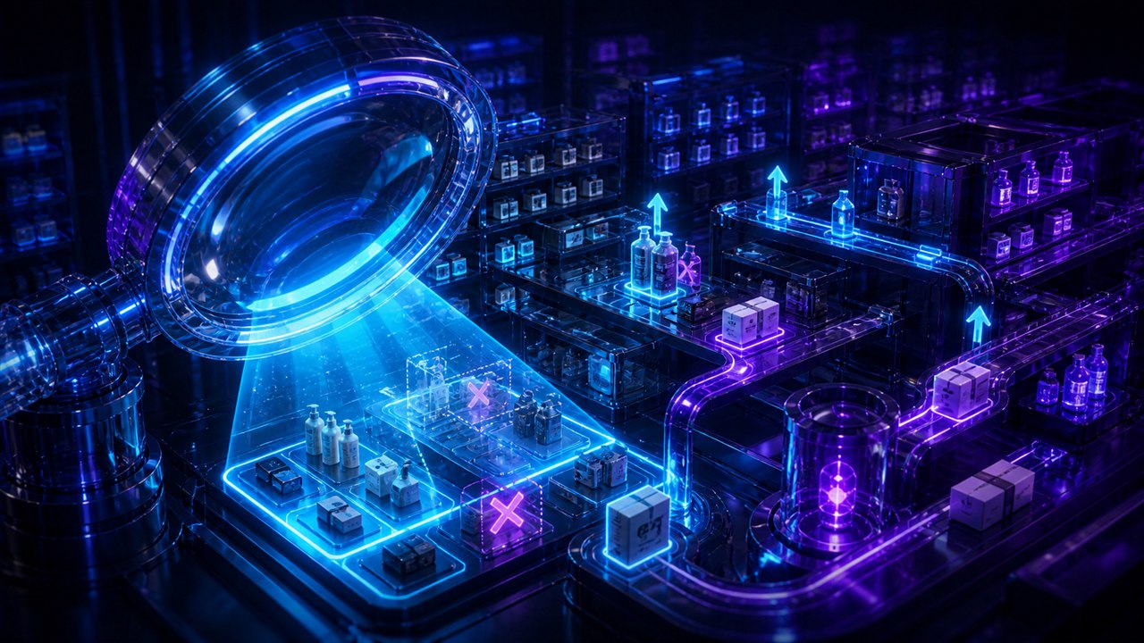 Onsite Search Merchandising Audit for Ecommerce represented as a readiness matrix with category-coded signal paths and a distinct sequence-12 composition.