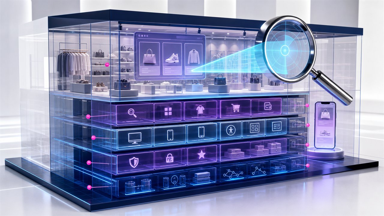 Transparent ecommerce storefront inspected across conversion and usability layers