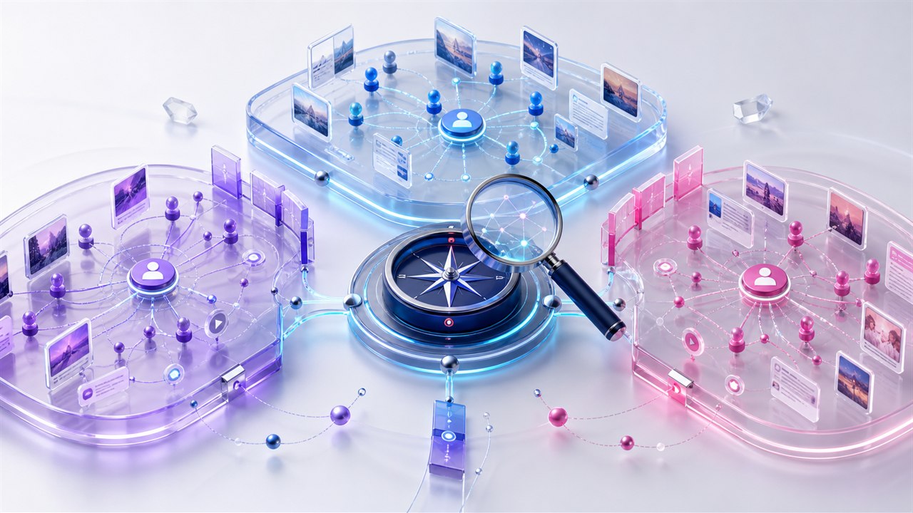 Competitive research ecosystems compared around an independent strategy compass